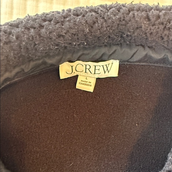 J. Crew Black Teddy Sherpa Jacket with Gold Buttons - Picture 6 of 6
